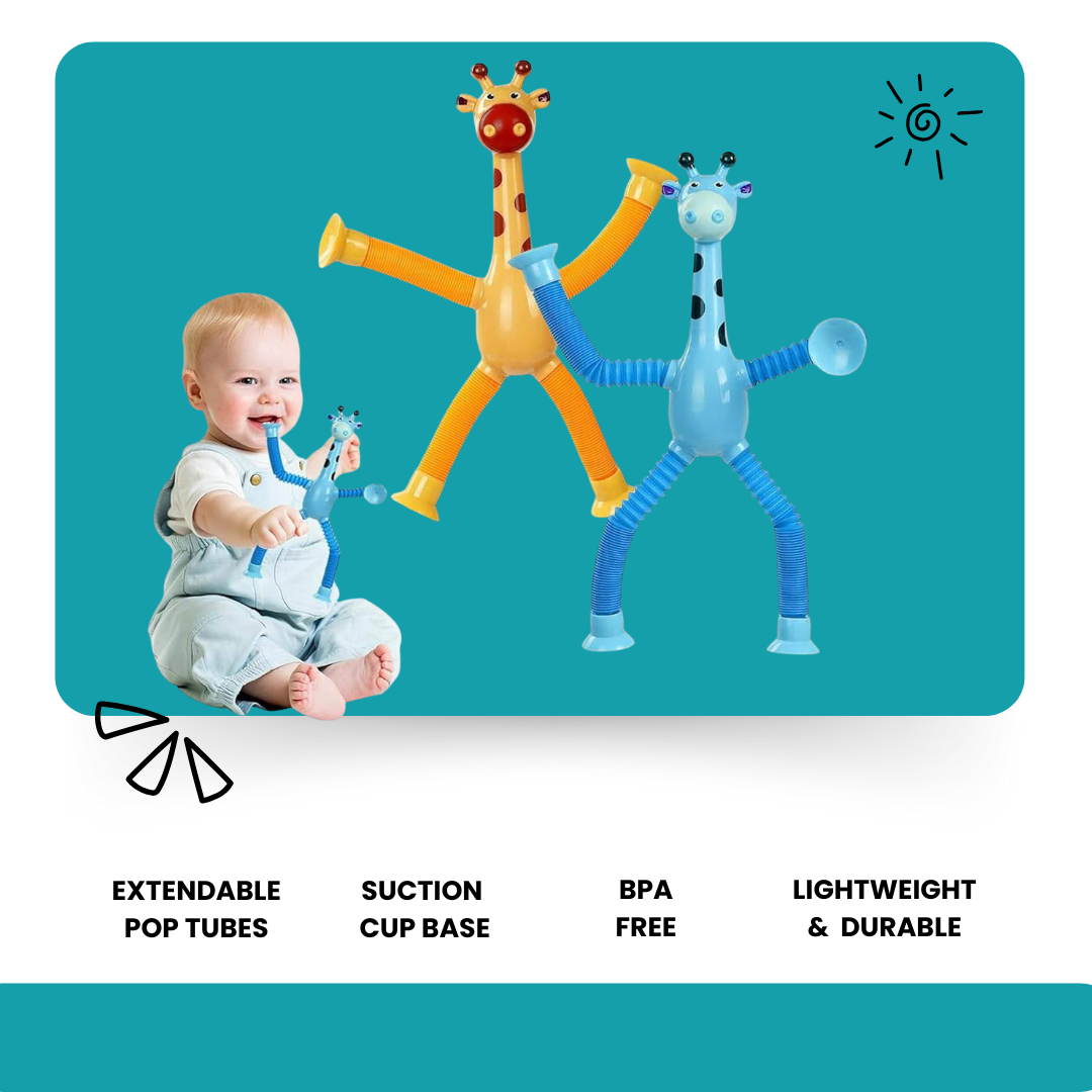 Giraffe Suction Pop Tube Toy – Baby Fidget Fun