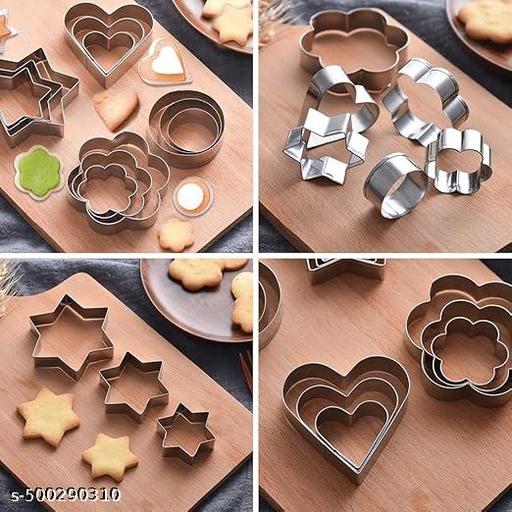 12-Piece Stainless Steel Cookie Cutter Set – 4 Different Shapes for Fun and Creative Baking Designs