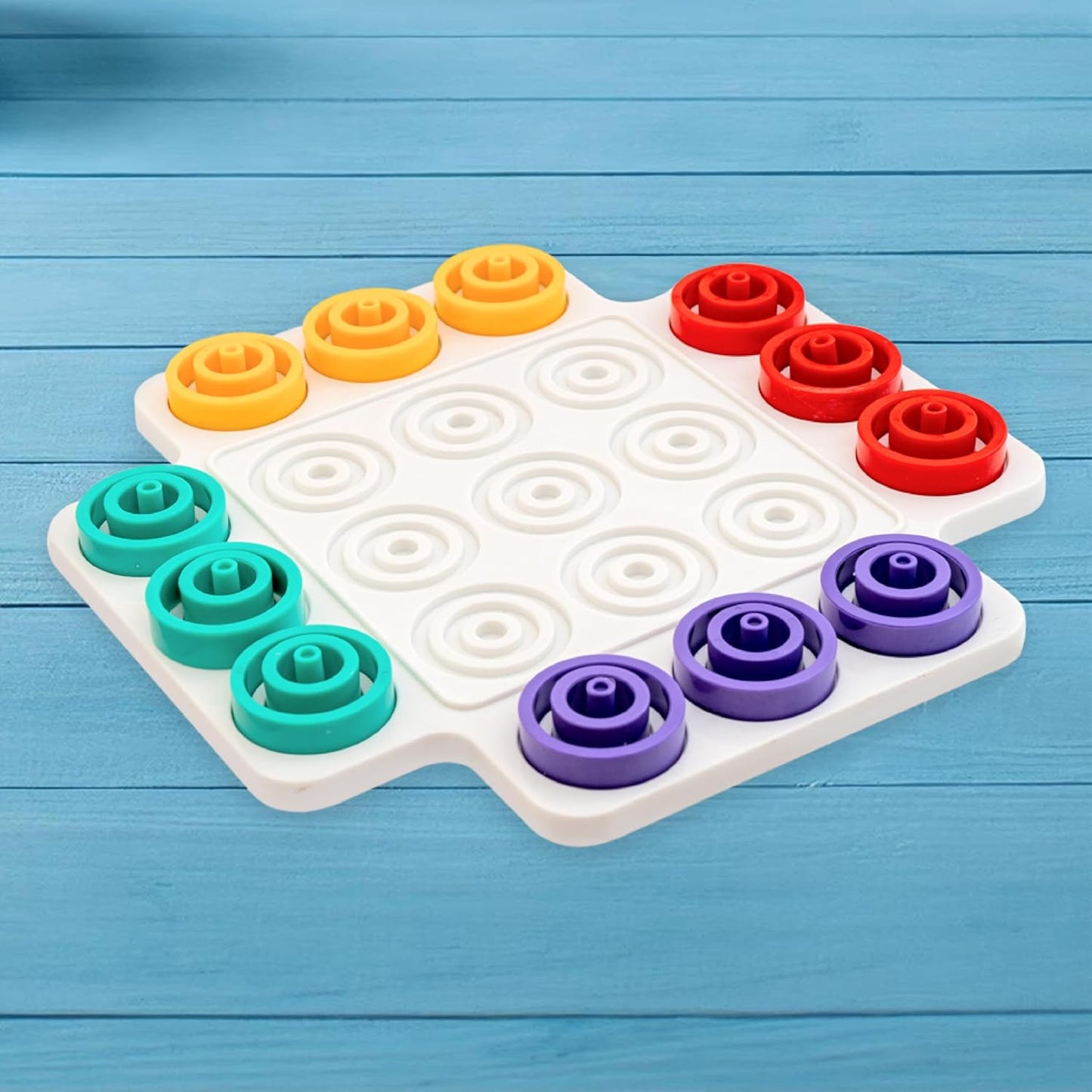 3D Brain Teaser Puzzle Game for Kids | Educational Strategy Board Toy with Colorful Rings for Fun Learning