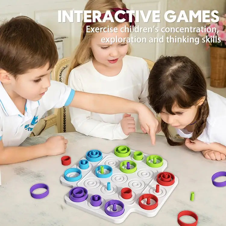 3D Brain Teaser Puzzle Game for Kids | Educational Strategy Board Toy with Colorful Rings for Fun Learning