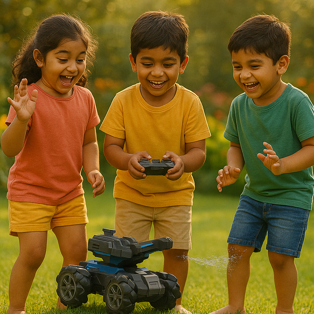 Battle Tank Water Jet Spray – 360° Rotating Fun for Kids' Outdoor Play