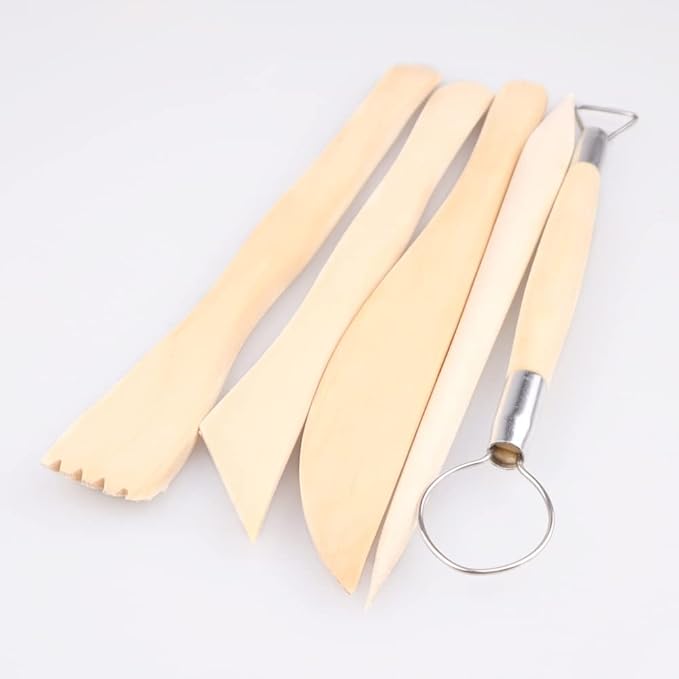 Wooden Pottery Clay Tools Set (5 pcs)