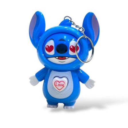 Blue Smile Face-Changing Keychain Toy | Flip Cartoon Expression Fun Gift