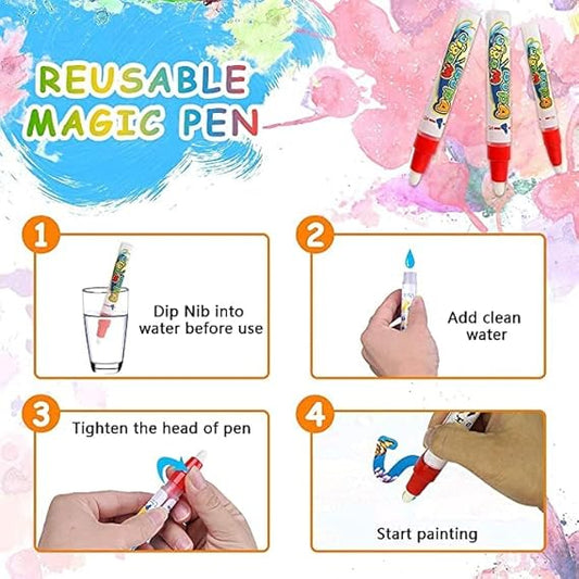 Water Doodle Mat with Pen Holder – Reusable Fun