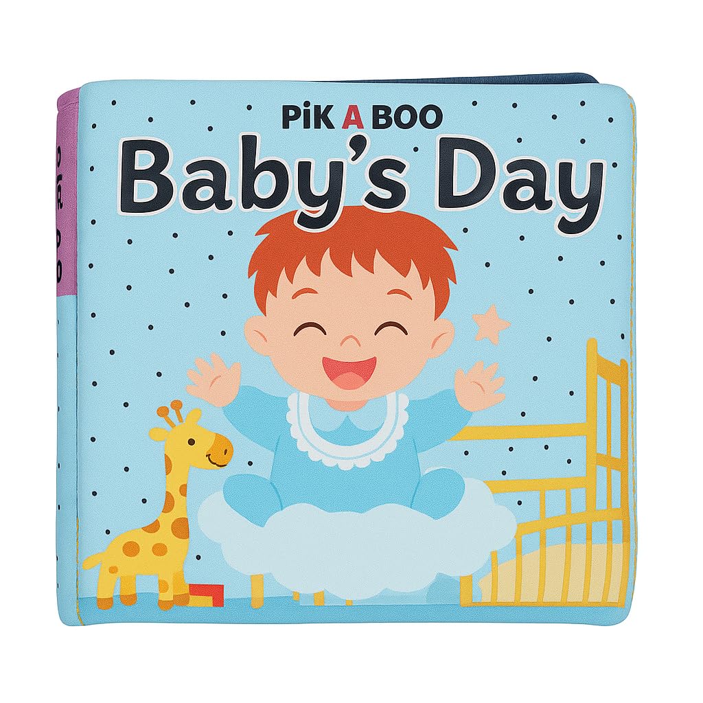 PiK A BOO Combo Baby Peek-A-Boo & Baby’s Day | Soft Crinkle Fabric Cloth Book 0 Months to 3 Years