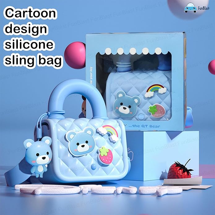 Blue Bear Silicone Handbag Toy | Cute Animal Fashion Bag for Ages 2+
