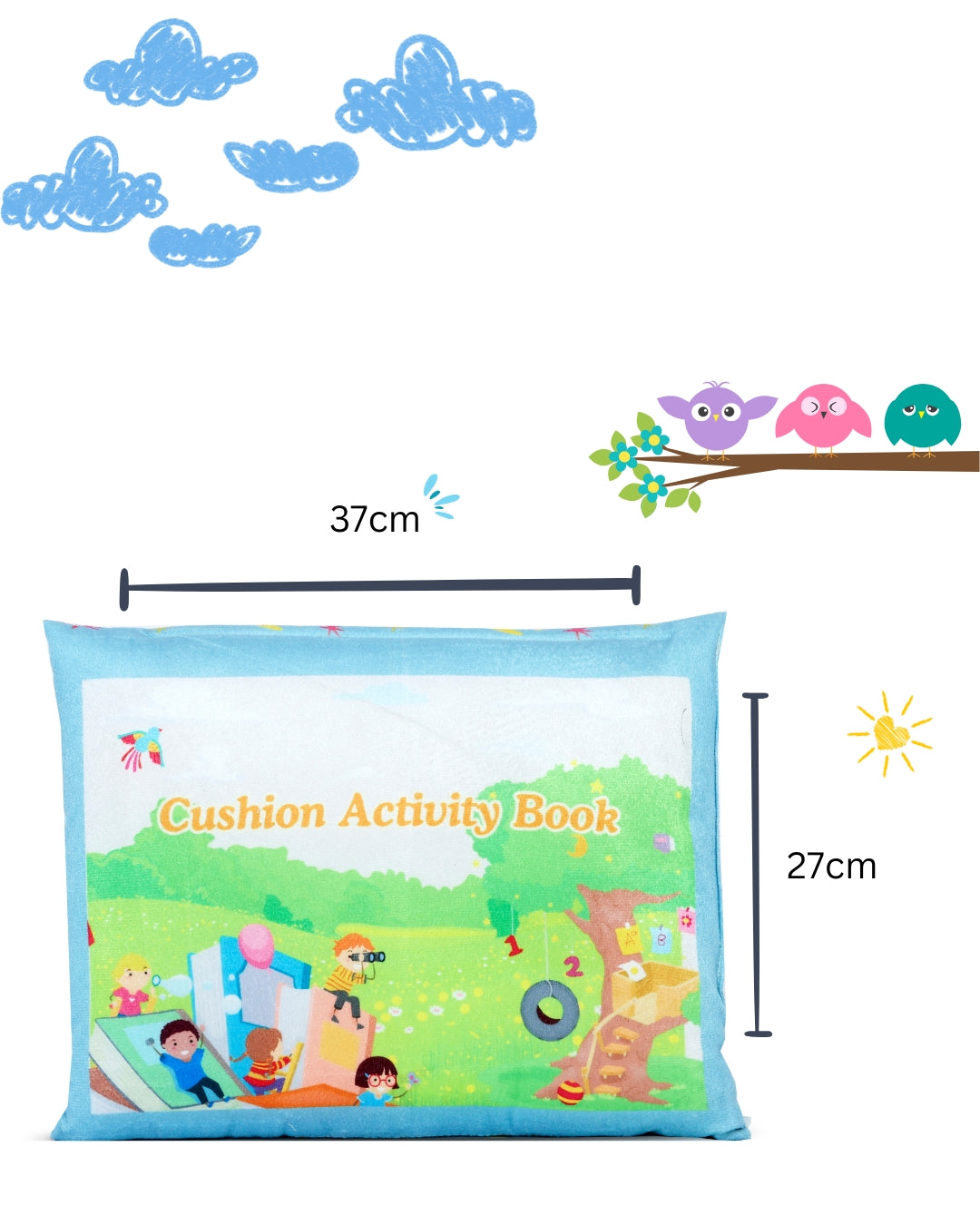 PiK A BOO Quiet Busy Velcro Activity Cushion Cloth Book for Babies & Toddlers Age 1-4 Yrs Early Learning Developmental Plush Soft Toy