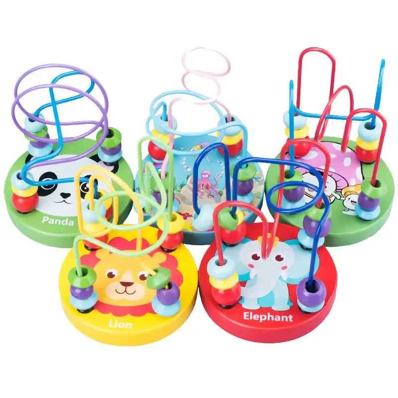 Bead Roller Coaster Track Wooden Montessori Activity Set for Infants, Toddlers (Any 1)