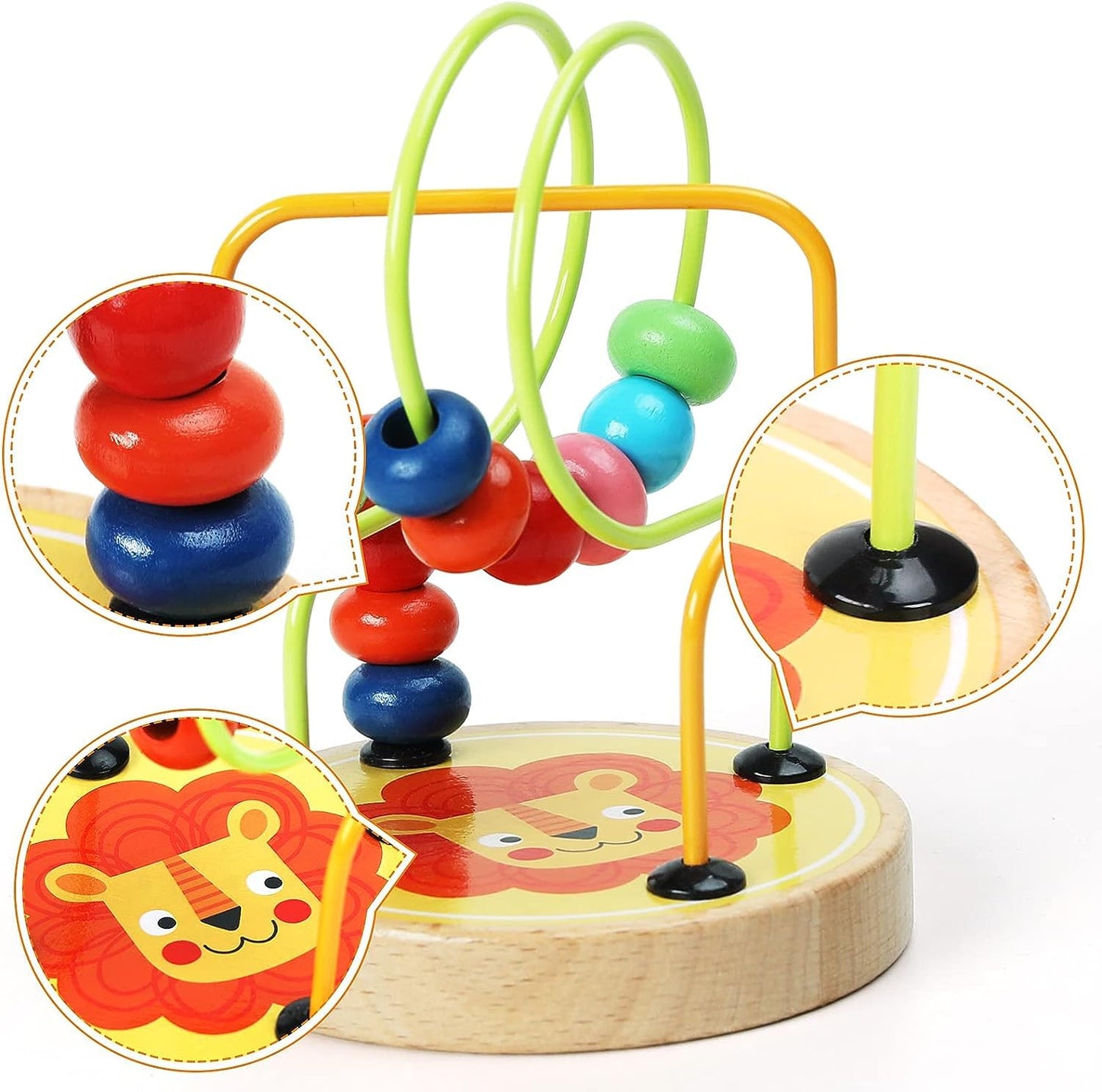 Bead Roller Coaster Track Wooden Montessori Activity Set for Infants, Toddlers (Any 1)