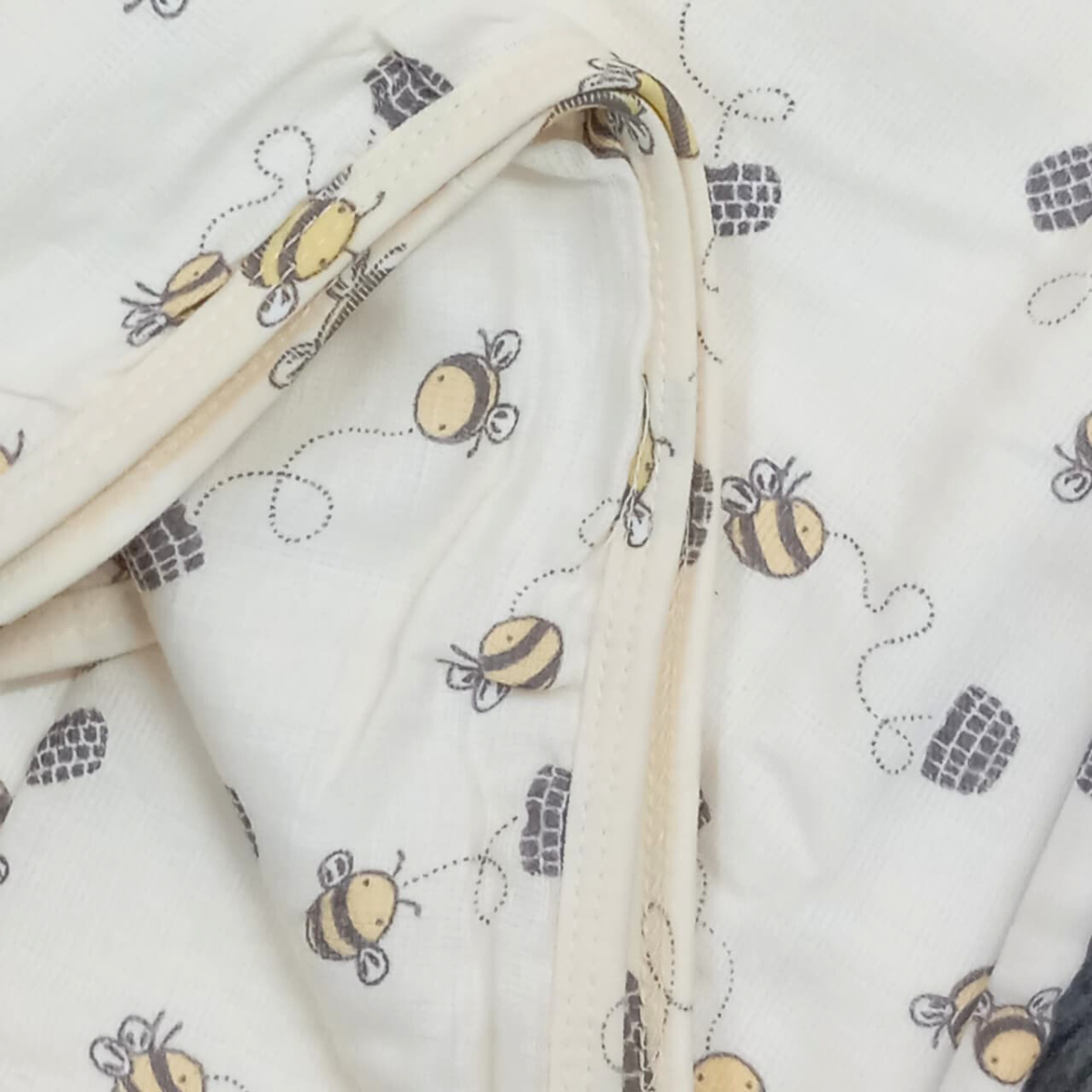Buzzing Comfort Muslin Swaddle Blanket | 6-Layered Bee-Themed Baby Wrap – Ultra-Soft, Breathable & Cozy for Newborns