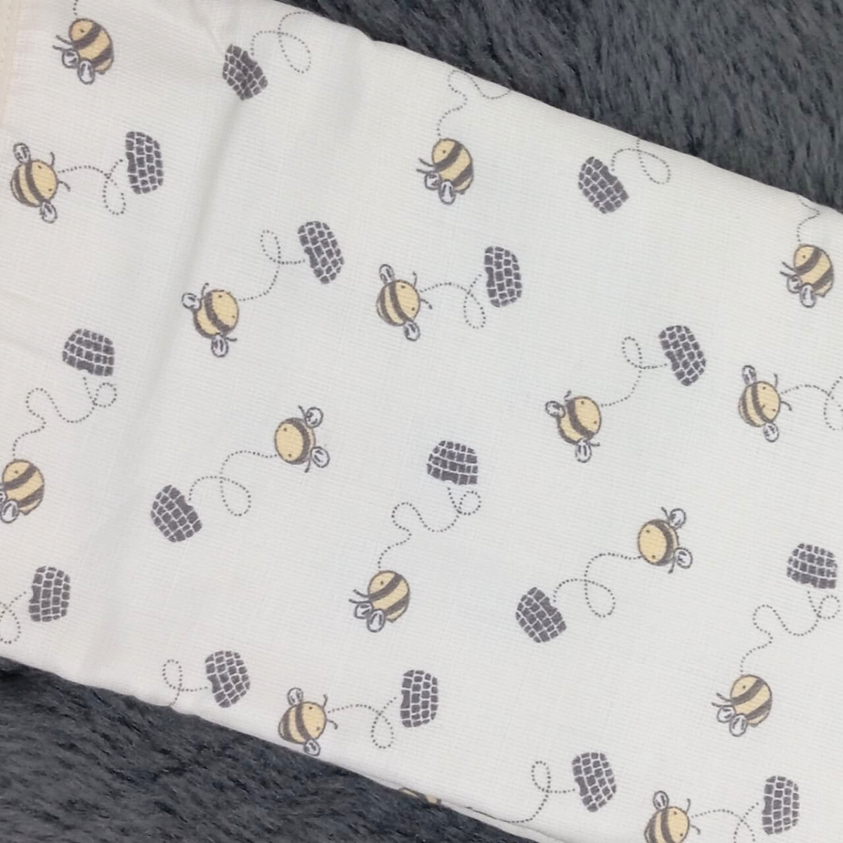 Buzzing Comfort Muslin Swaddle Blanket | 6-Layered Bee-Themed Baby Wrap – Ultra-Soft, Breathable & Cozy for Newborns