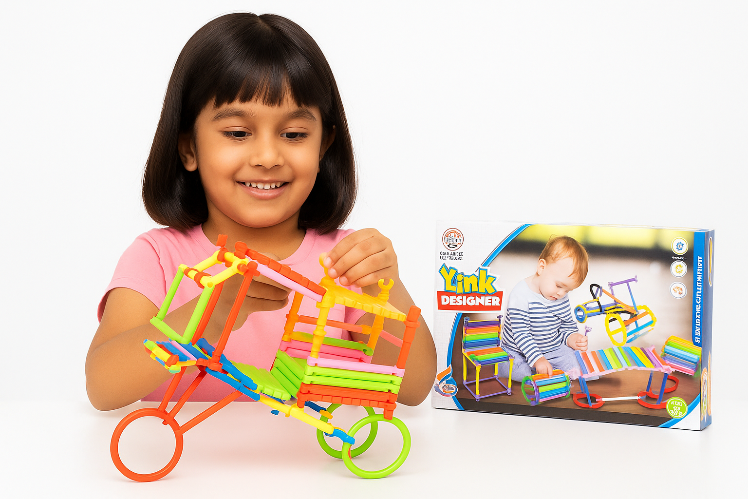 DIY Plastic Colorful Smart Stick Building Blocks Toy Set – Creative Construction Fun for Kids