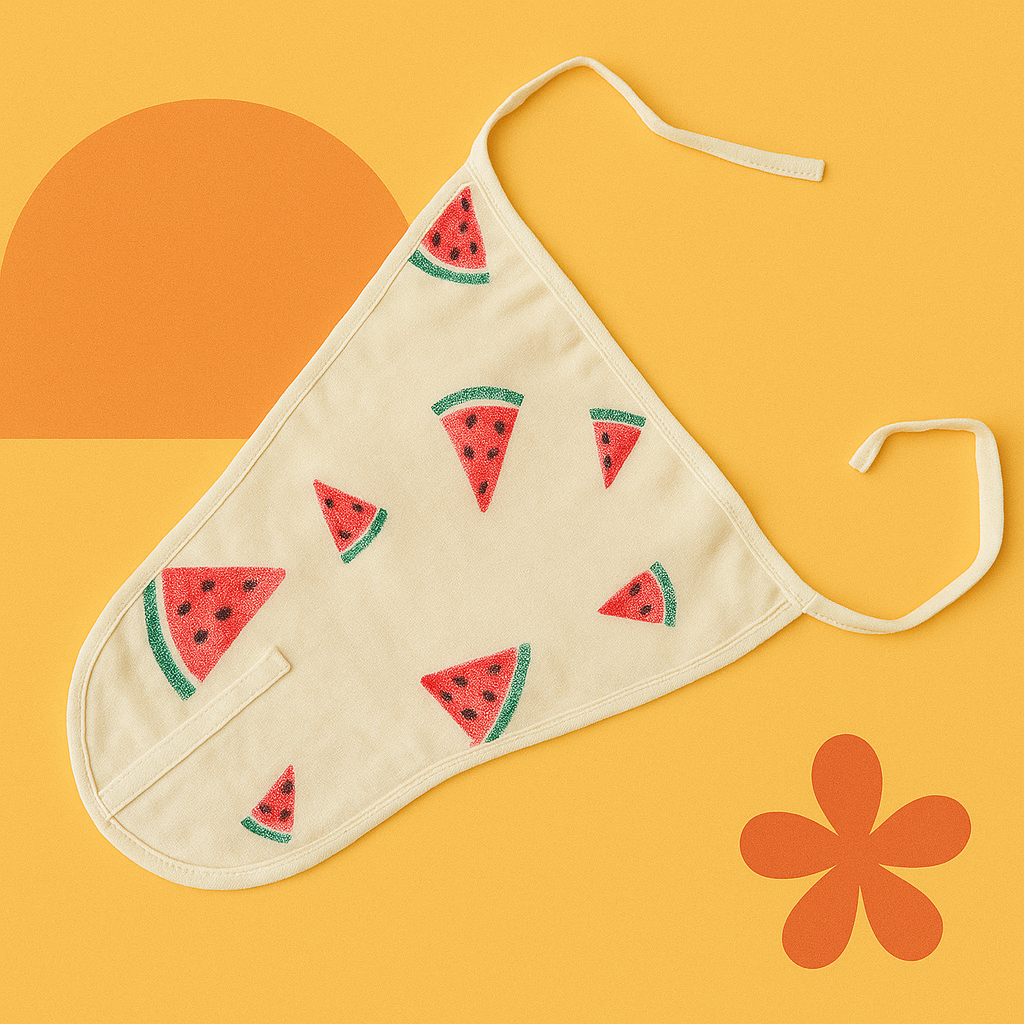 Set of 3 Organic Muslin Padded Nappies - Fruit-Themed, Soft, and Gentle for Your Baby's Comfort