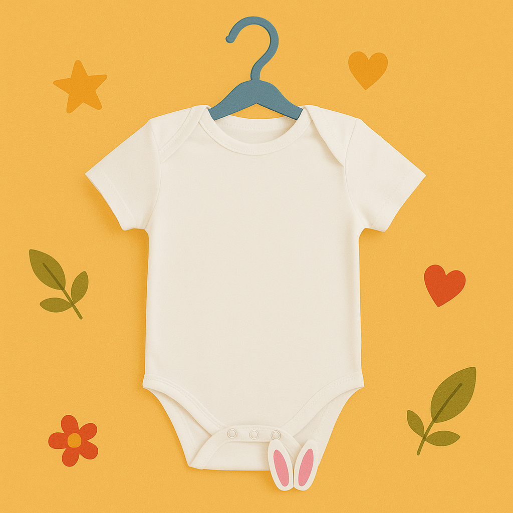 Plain White Organic Baby Bodysuit - Pure, Soft, and Gentle Comfort for Your Little One