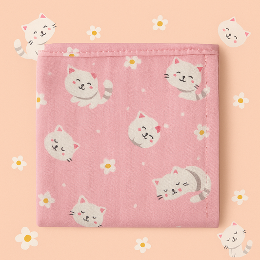 Organic Muslin Burp Cloth Set of 3 | Butterfly, Cat & Owl Designs – Soft, Absorbent & Gentle for Baby’s Comfort