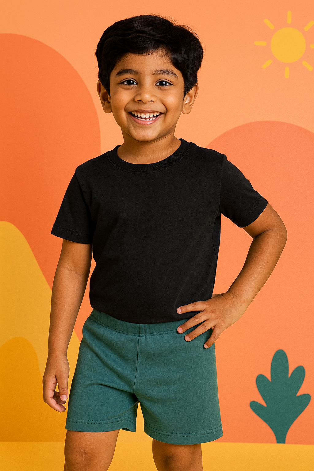 Cotton Blue Kids Shorts – Breathable Summer Wear 8–10