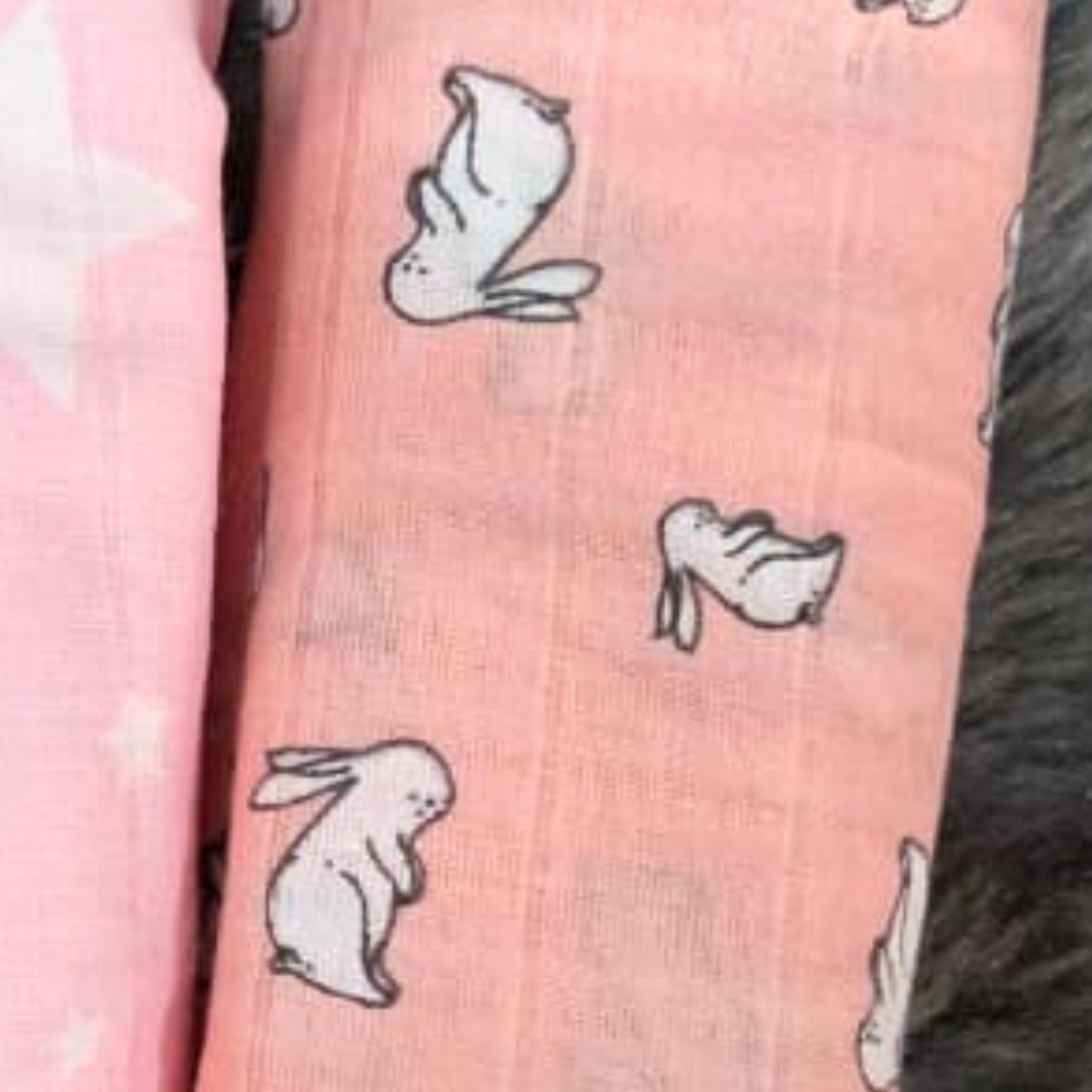 Cherry Star Rabbit Organic Cotton Baby Swaddle Blanket – 42x42 inches Set of 3