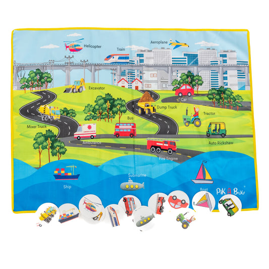 Transport Cloth Activity Mat – Learn & Play Vehicles