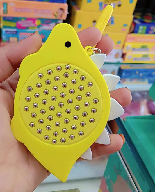 Yellow Dino Magnetic Board Drawing Keychain – Montessori Fidget