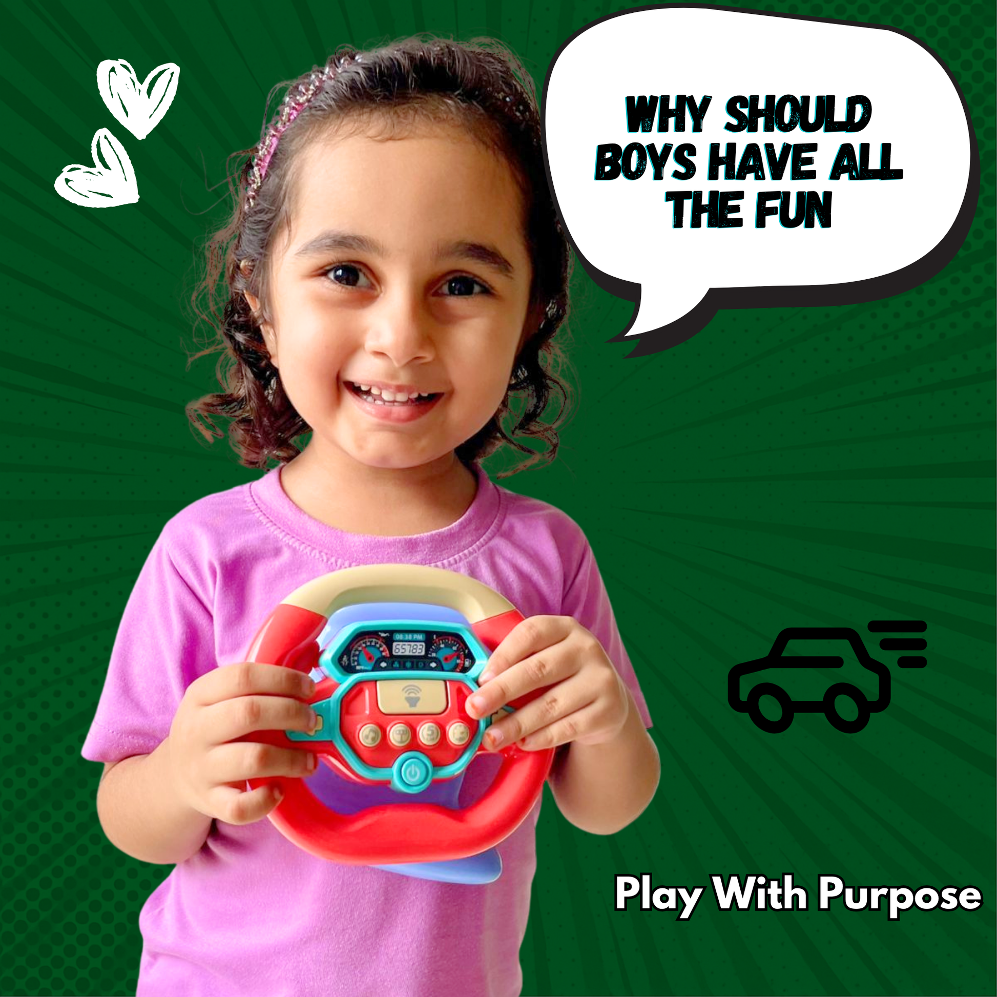 Steering Wheel Toy with Music & Lights – Fun Interactive Play for Toddlers 18M+