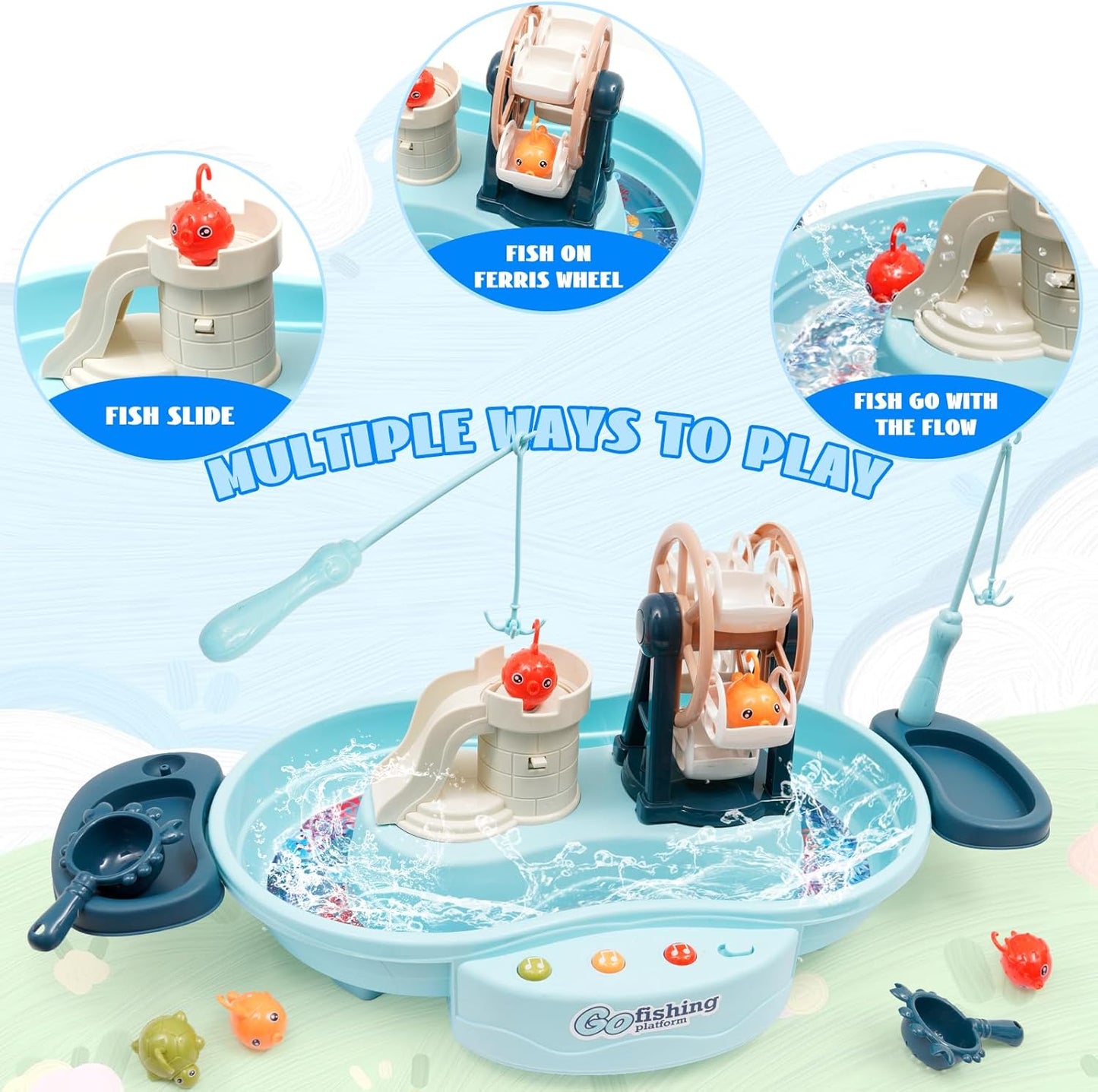 🎣 Ferry Fishing Game Toy with Water Circulation & Music | Interactive Water Play for Toddlers & Kids (1-5 Years)