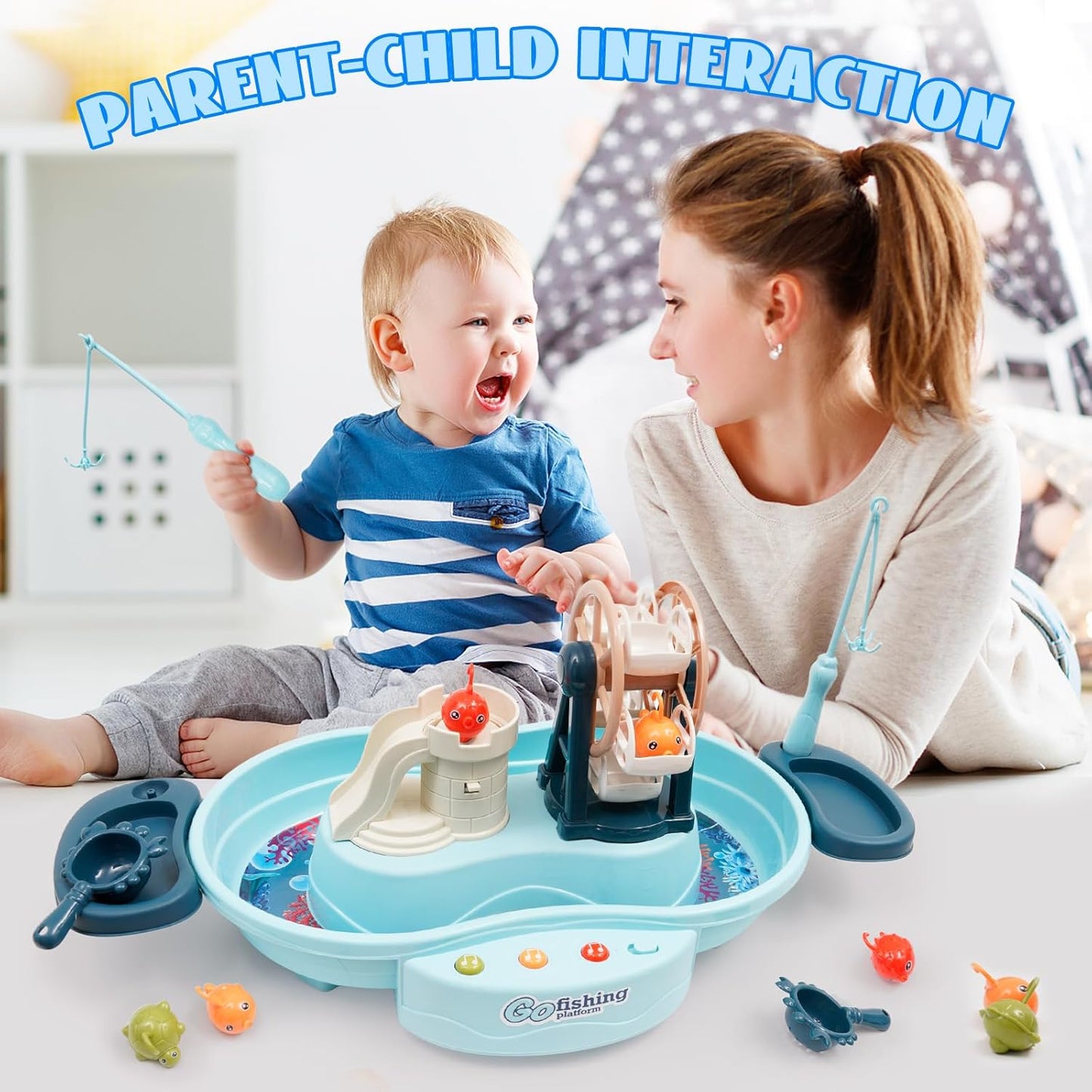 🎣 Ferry Fishing Game Toy with Water Circulation & Music | Interactive Water Play for Toddlers & Kids (1-5 Years)