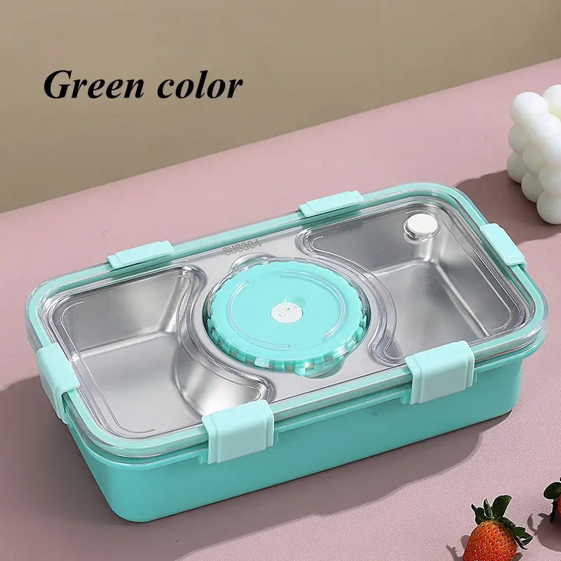 FreshMeal Steel Bento Lunch Box | 2-Compartment Tiffin with Dibbi & Spoon for Kids & Office Meals