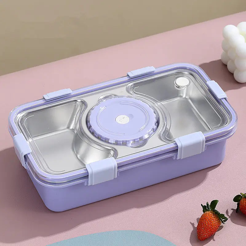 FreshMeal Steel Bento Lunch Box | 2-Compartment Tiffin with Dibbi & Spoon for Kids & Office Meals