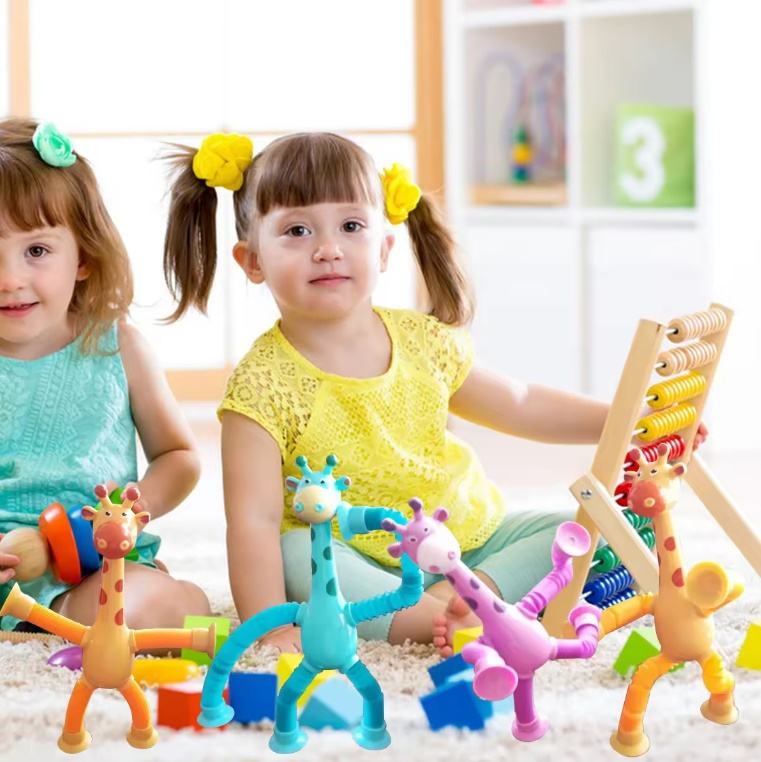 Giraffe Suction Pop Tube Toy – Baby Fidget Fun