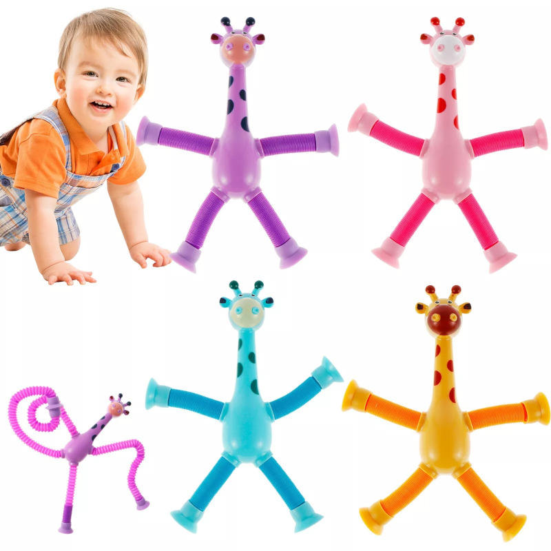 Giraffe Suction Pop Tube Toy – Baby Fidget Fun