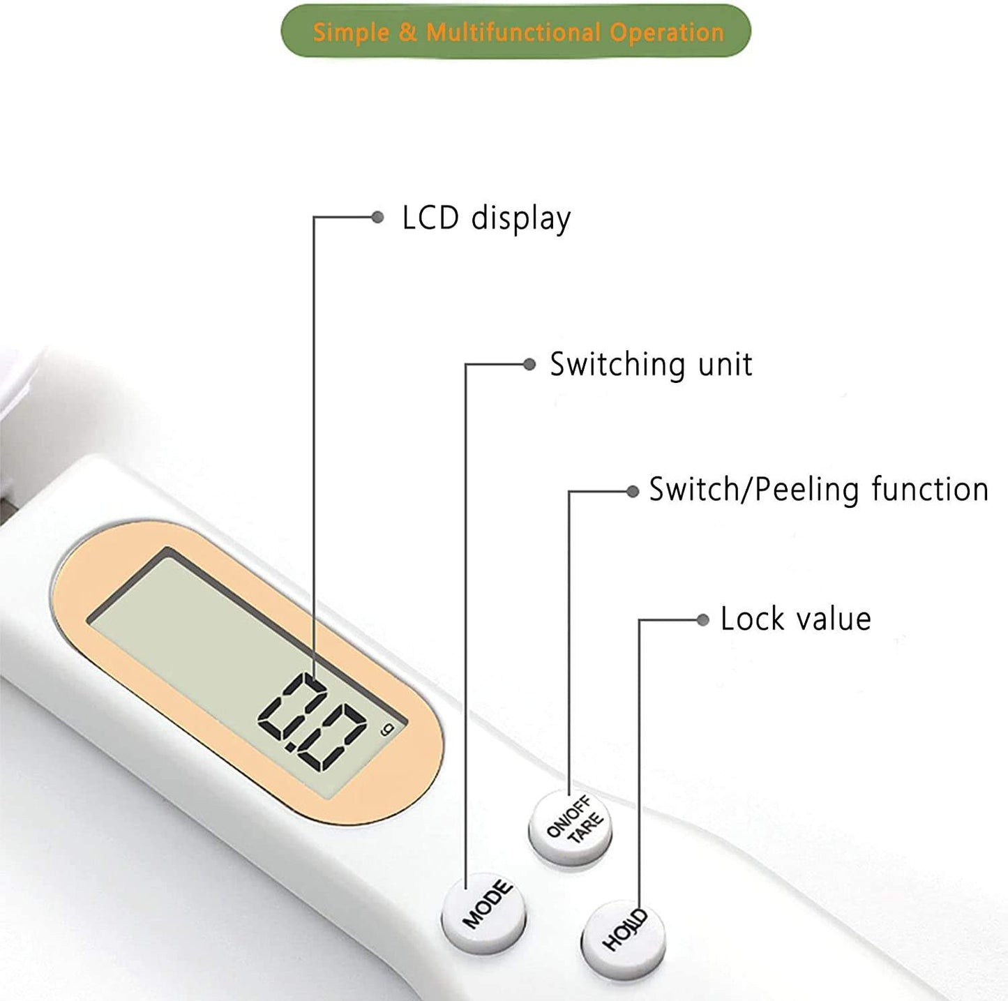 Digital Spoon Scale – LCD Measuring Tool for Coffee, Spices, Medicine & More
