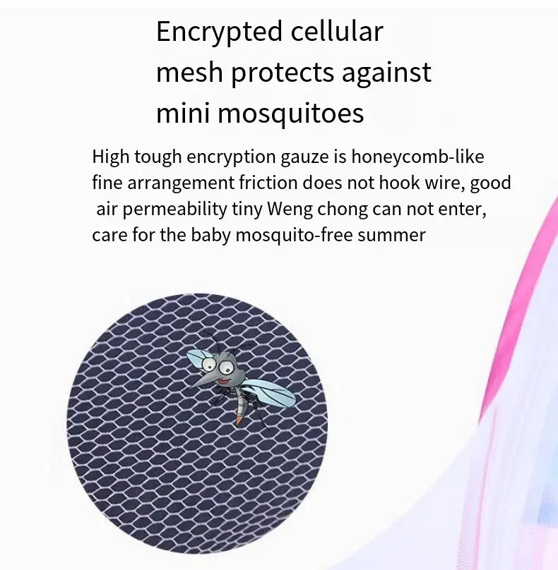 Folding Baby Safety Mosquito Net with Sound β Cute Animal Printed, Portable and Protective Insect Net