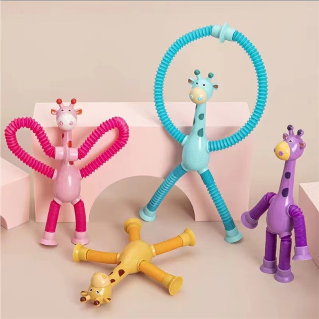 Giraffe Suction Pop Tube Toy – Baby Fidget Fun
