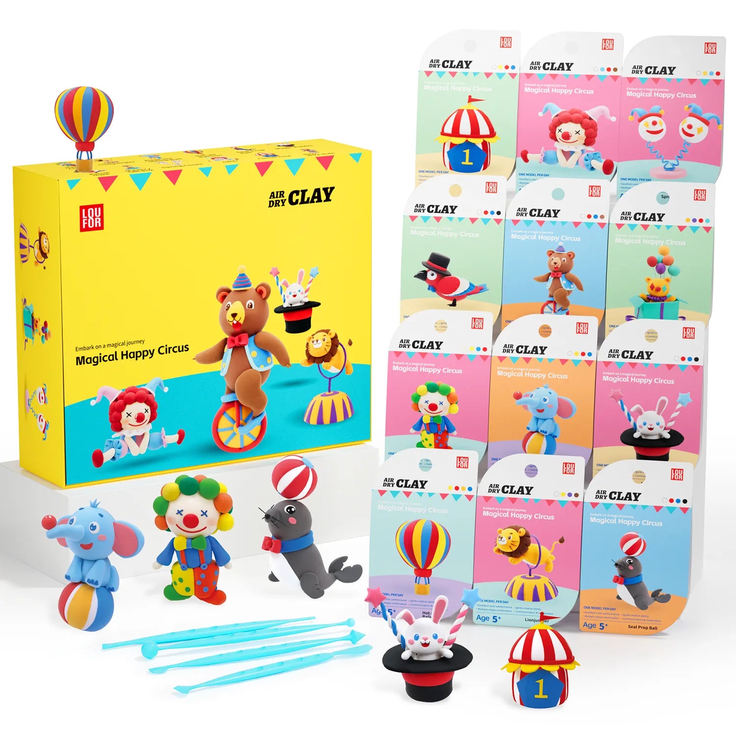 PiK A BOO Magical Circus Theme Clay – Soft Non-Toxic Modeling Clay for Kids Age 3+ (Any 1)