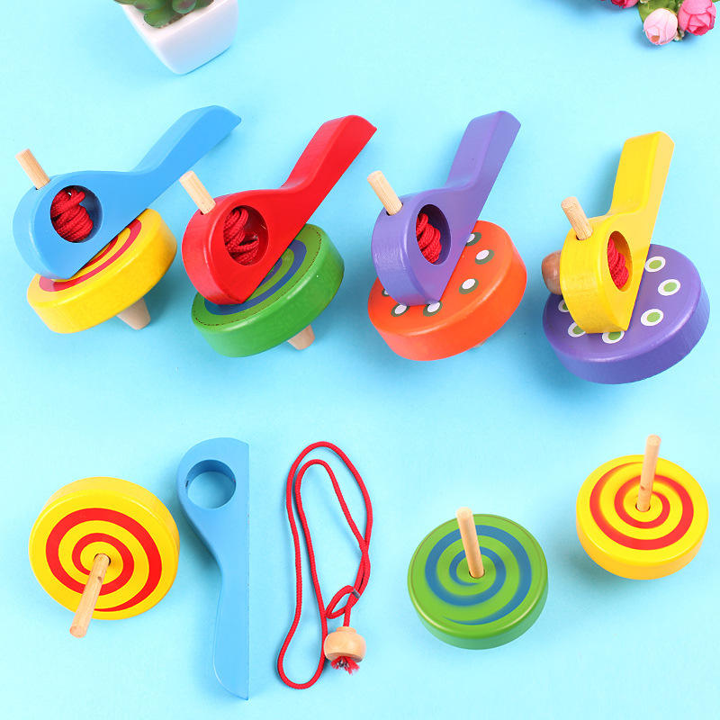 Handmade Wooden Spinning Top Toy | Indoor & Outdoor Fun