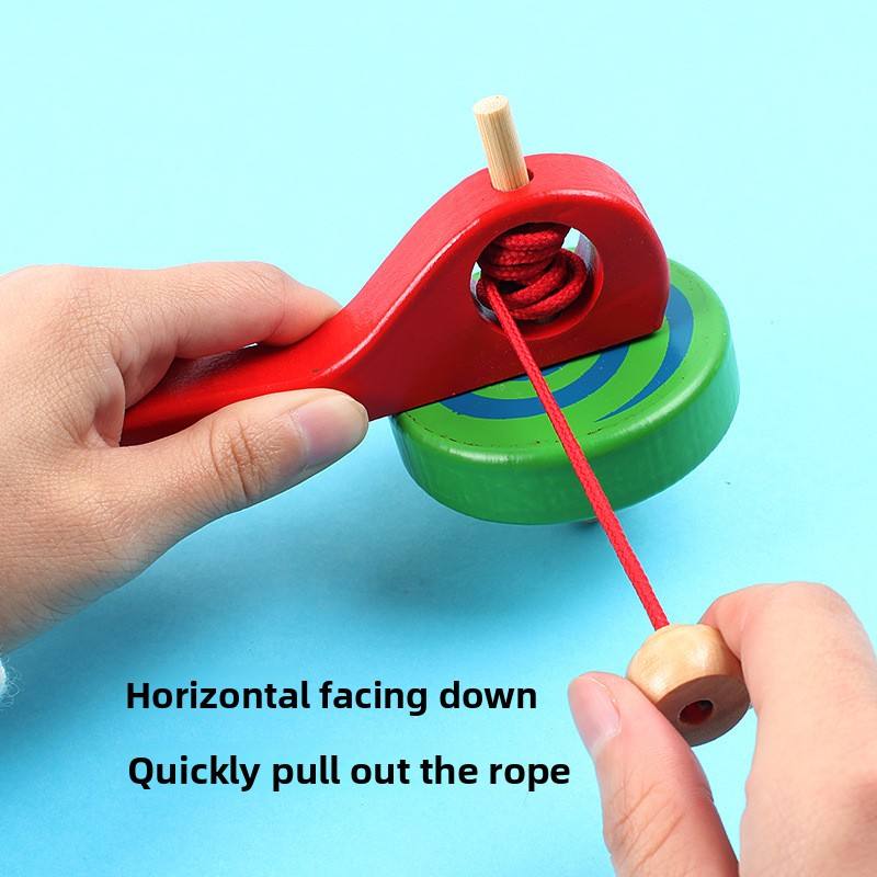 Handmade Wooden Spinning Top Toy | Indoor & Outdoor Fun