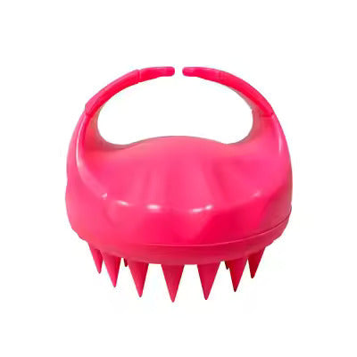 Stylish Finger Handle Round Wash Silicone Scalp Massager Shampoo Hair Brush