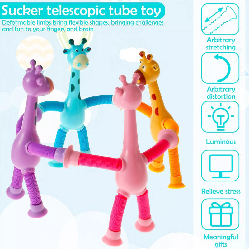 Giraffe Suction Pop Tube Toy – Baby Fidget Fun