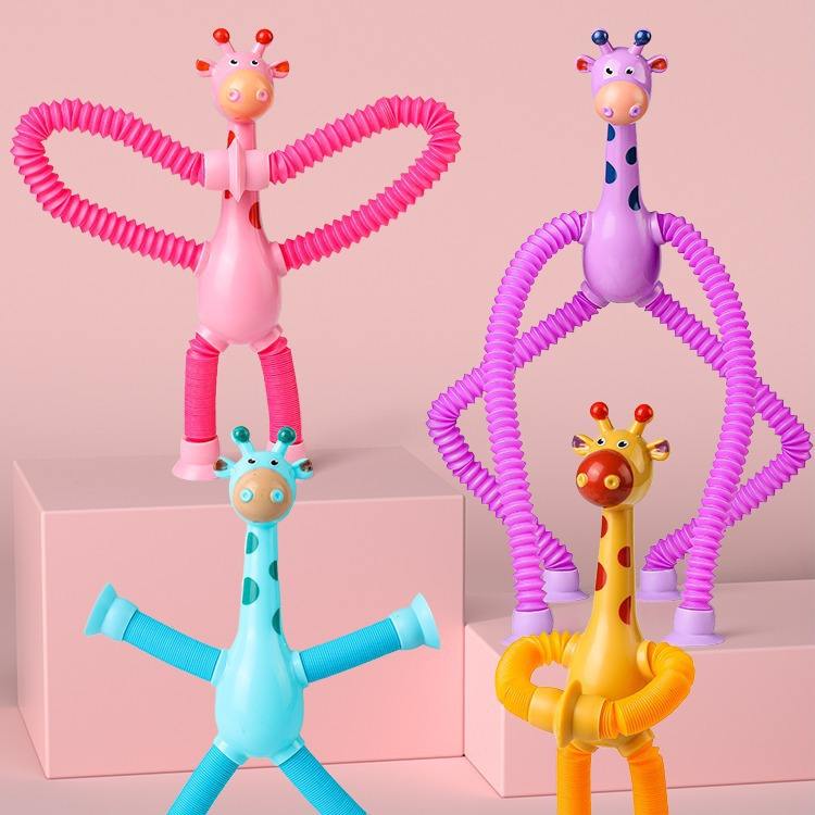 Giraffe Suction Pop Tube Toy – Baby Fidget Fun
