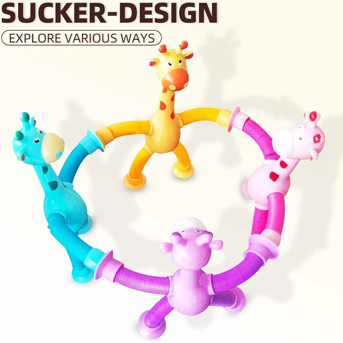 Giraffe Suction Pop Tube Toy – Baby Fidget Fun