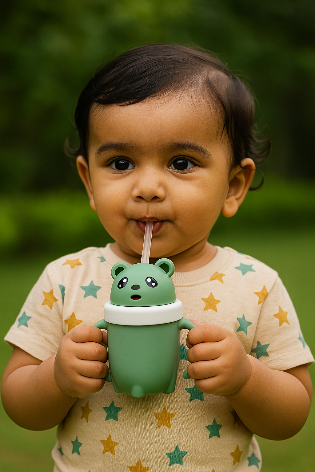 Cartoon Sippy Cup with Handles | 300ml BPA-Free Leak-Proof Training Water Bottle for Kids – Cute & Portable Design