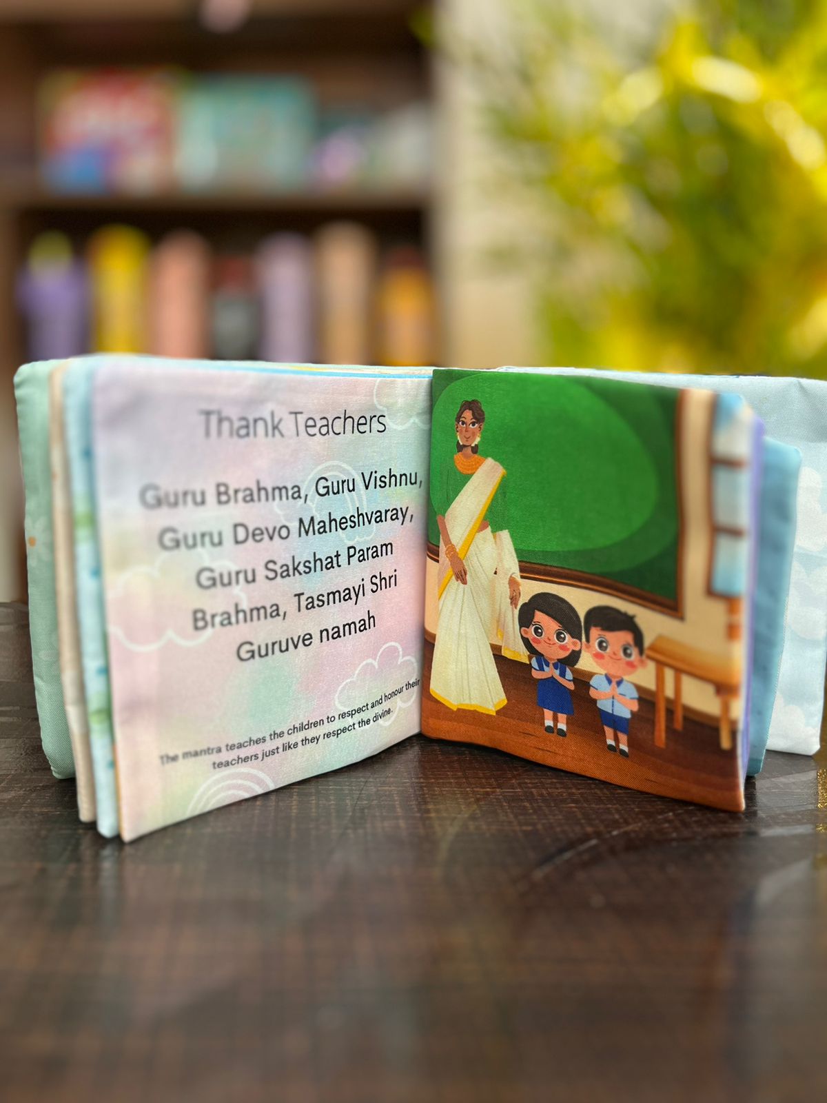 PiK A BOO Shloka Cloth Book With ॐ Wooden Box For Kids Exclusive with Crinkle Page for Infants, Toddlers, Kids