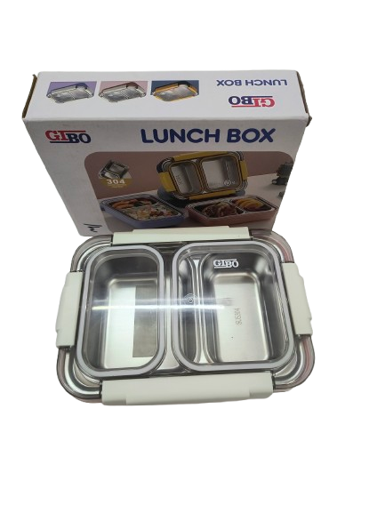 Surplus Stock: Stainless Steel Lunch Box – 2-Compartment Leakproof