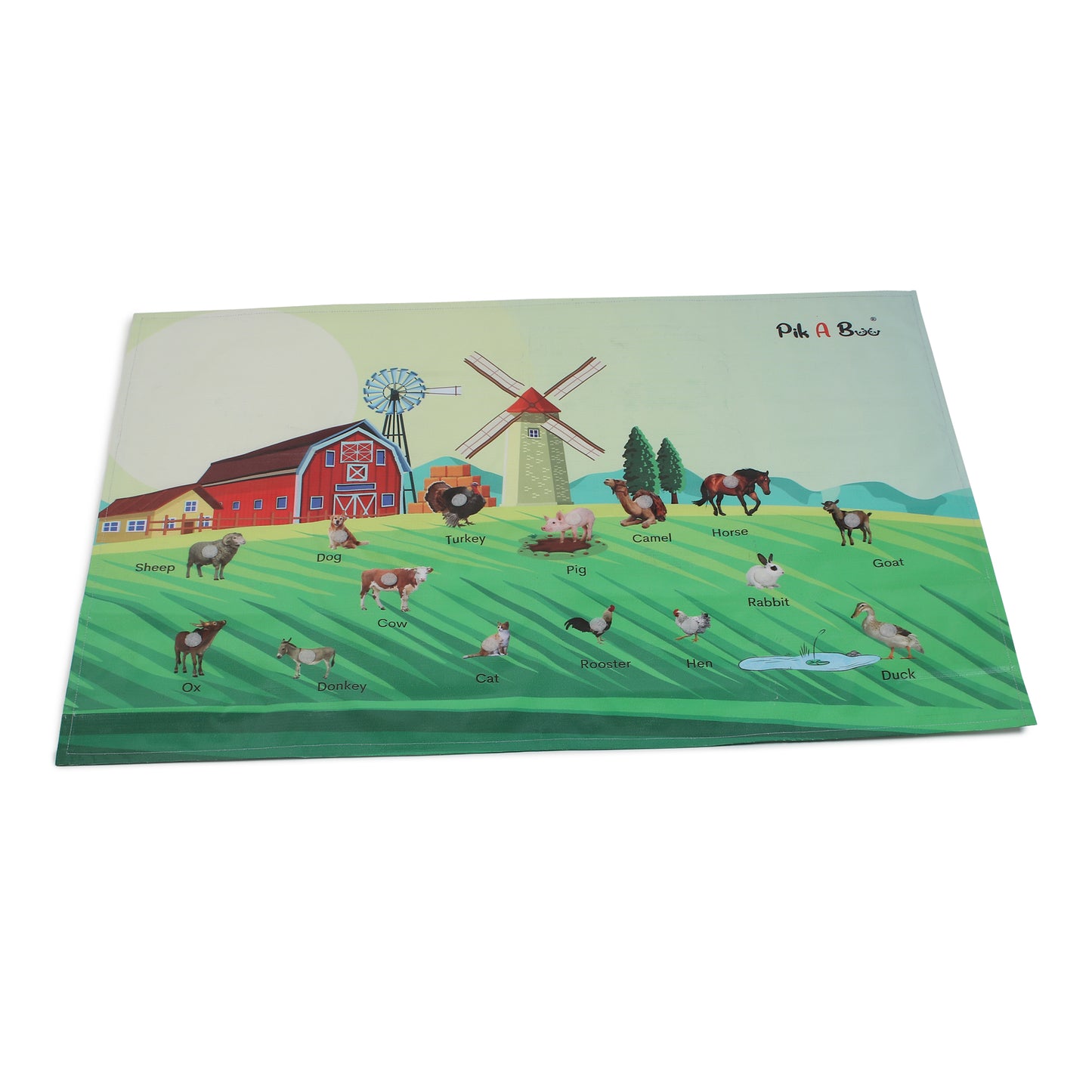 PiK A BOO Farm Animals Activity Mat For Toddler Kids, Children Approx 91*60 Cm