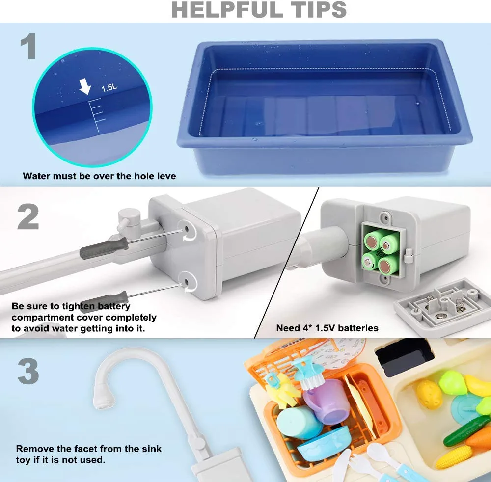 Kitchen Sink Made In India 🇮🇳 Pretend Play Dishwasher with Running Water for Kids