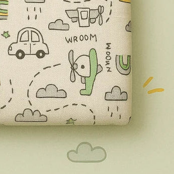 Vroom Vroom Muslin Swaddle Blanket | 6-Layered Vehicle-Themed Baby Wrap โ Soft, Breathable & Cozy for Newborns