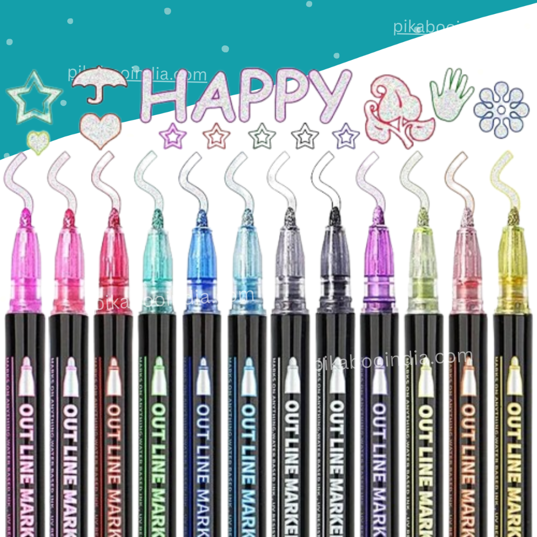 Metallic Outline Pens – Dual-Color Borders | Art & Craft Fun