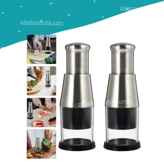 Stainless Steel Chopper & Mincer – Compact Multi-Tool for Garlic, Onion & More