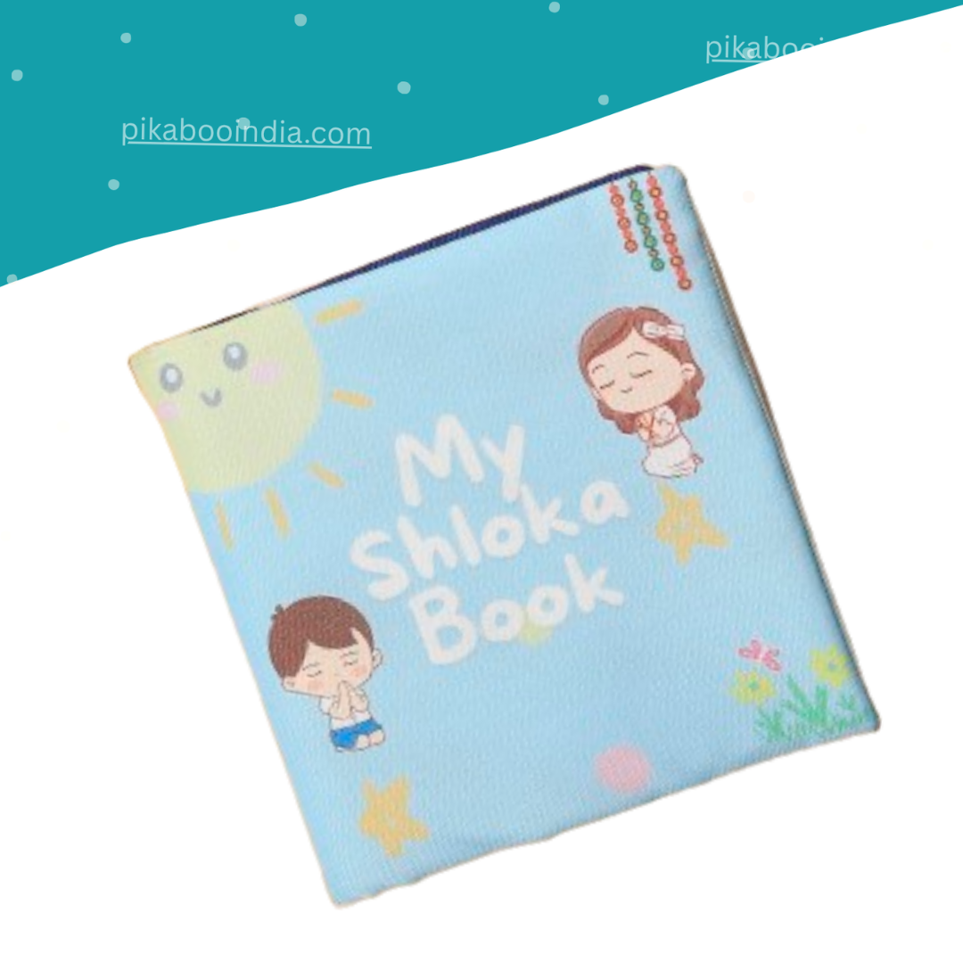 Shloka Cloth Book – Crinkle Page & ॐ Box | 0–3 Yrs
