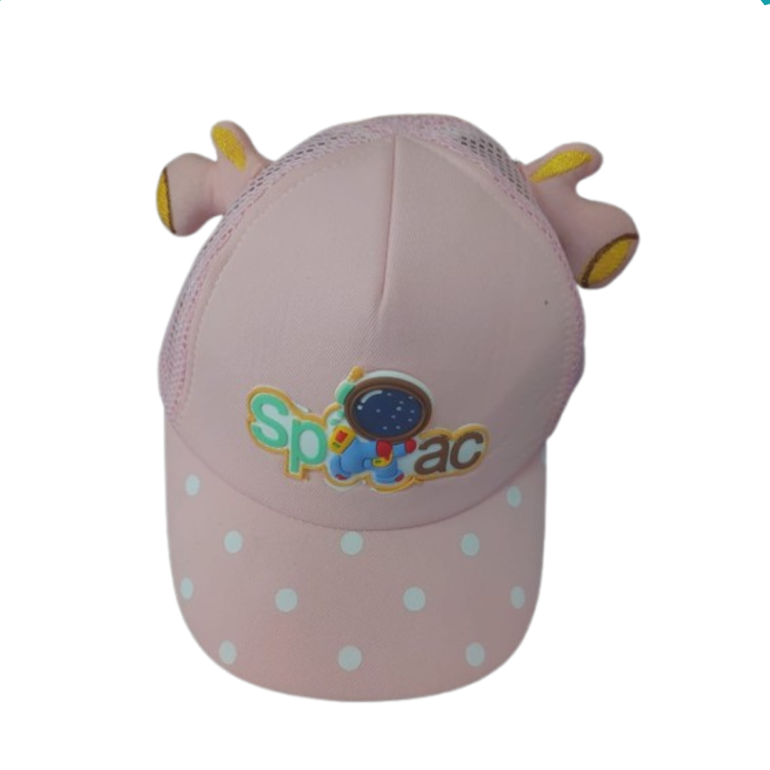 Kids Space-Themed Pink Cap – Astronaut Design & Ears